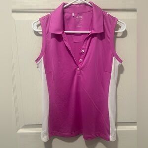 Adidas Women's Pink and White Tank Top